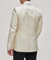 Silk-Linen Pindot Tuxedo Jacket