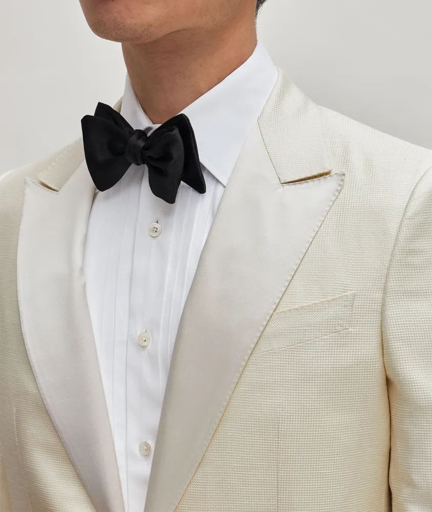 Silk-Linen Pindot Tuxedo Jacket