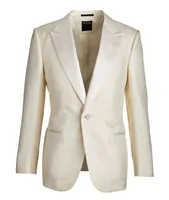 Silk-Linen Pindot Tuxedo Jacket