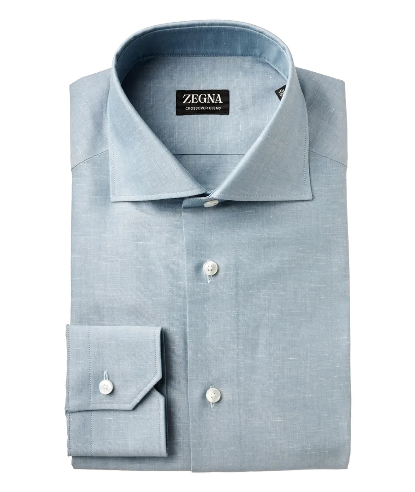 Brushed Cotton, Linen & Silk Dress Shirt