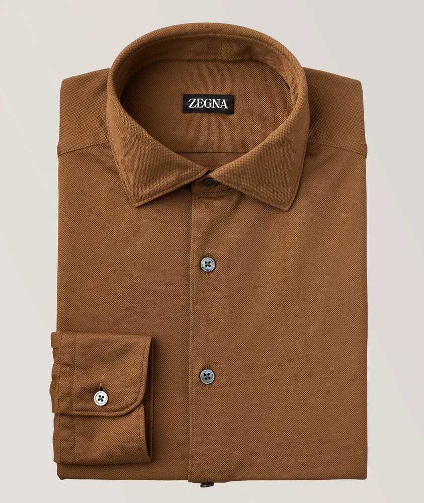 Solid Jersey Cotton Piqué Sport Shirt