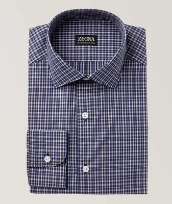 Micro Check Centoquaranta Twill Cotton Sport Shirt