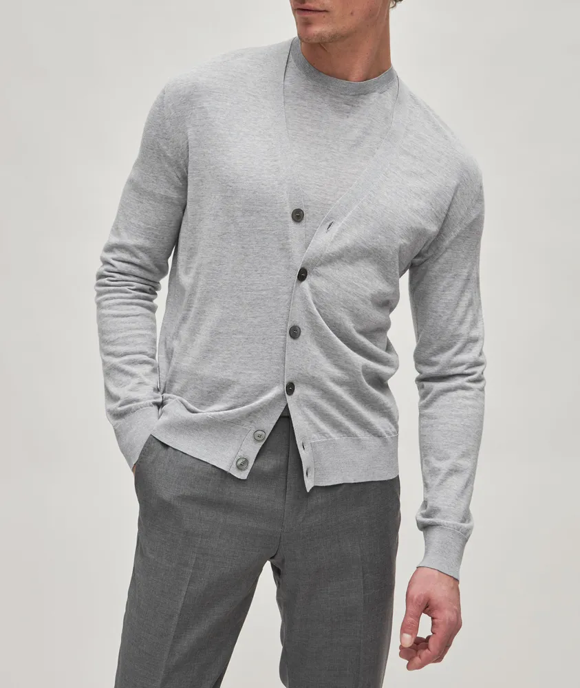 High Performance Wool Button Cardigan