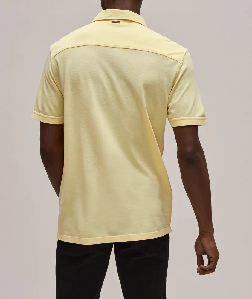 Short-Sleeve Cotton-Silk Piqué Knit Polo