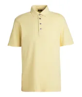 Short-Sleeve Cotton-Silk Piqué Knit Polo
