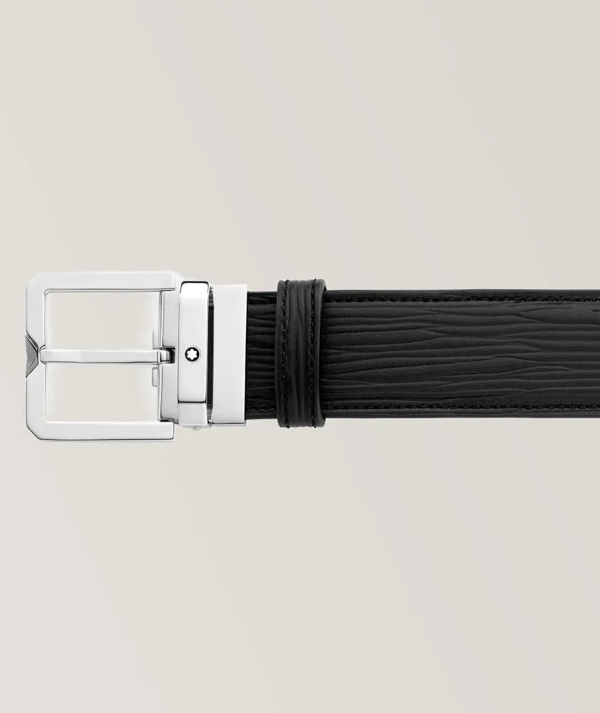 Textured Leather Pin-Buckle Belt