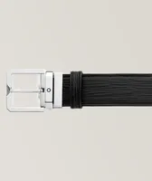 Textured Leather Pin-Buckle Belt