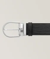Pin Buckle Grained Leather Belt