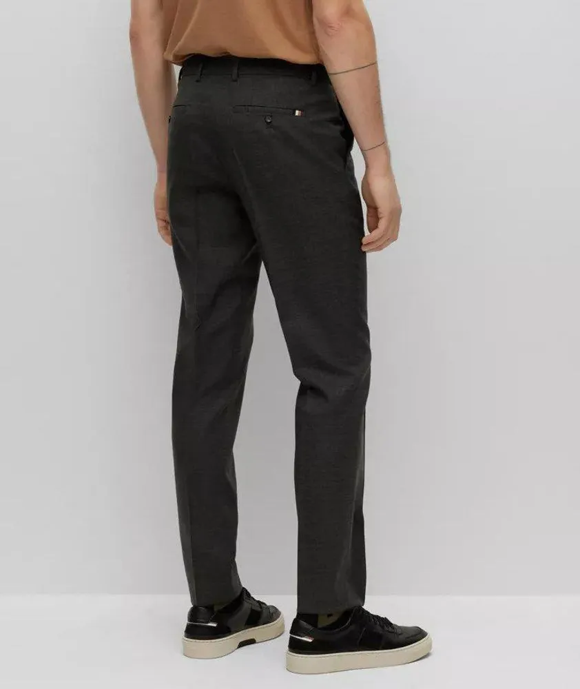 Micro-Pattern Wool-Blend Trousers