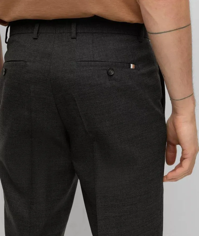 Micro-Pattern Wool-Blend Trousers