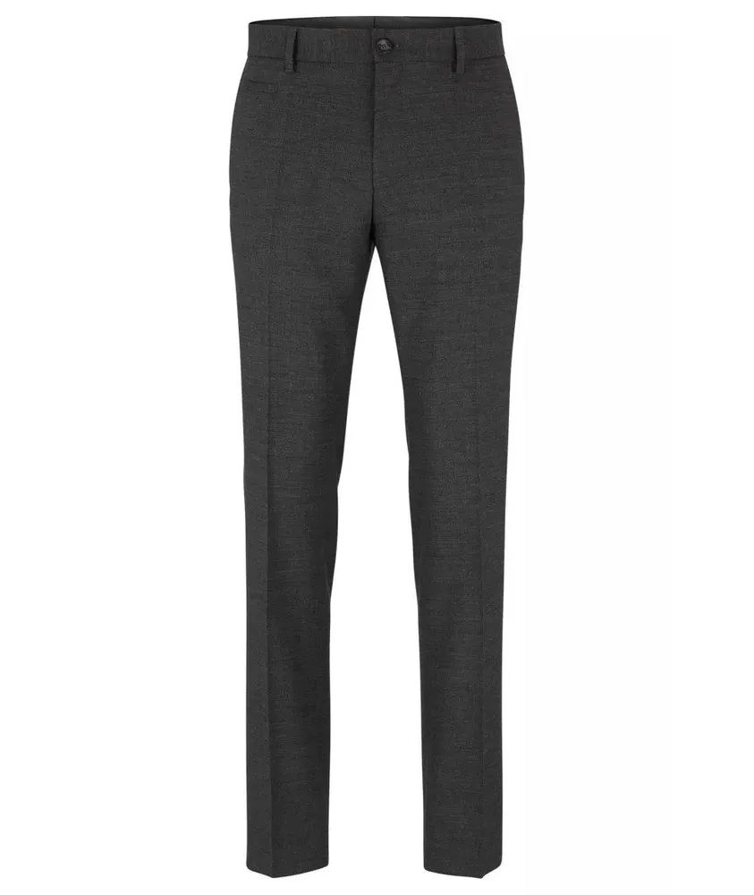 Micro-Pattern Wool-Blend Trousers