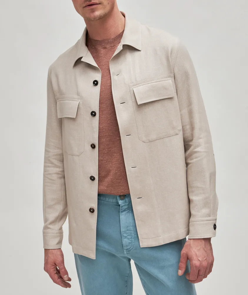 Oasi Cashmere-Linen Overshirt