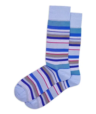 Multicolor Stripe Cotton-Blend Crew Socks