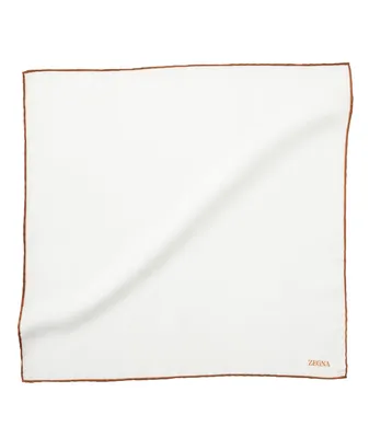 Cotton-Silk Contrast Pocket Square 