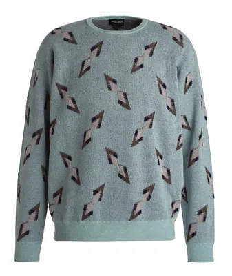 Retro Geometric Jacquard Print Sweater