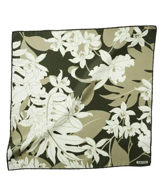 Silk Floral Print Pocket Square