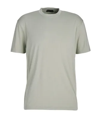 Cotton Blend Mélange Crewneck T-Shirt