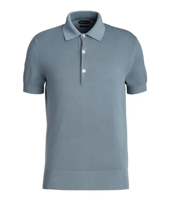 TOM FORD Short Sleeve Silk-Cotton Pique Polo | Square One