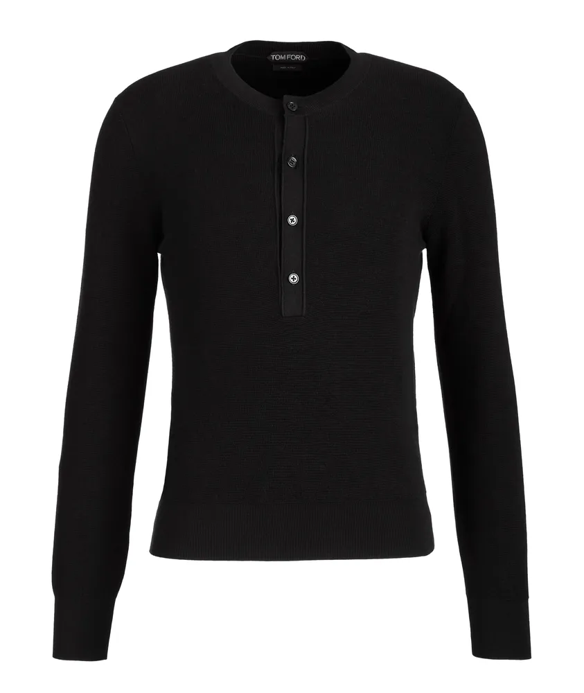 TOM FORD Wool-Silk Knit Henley | Square One