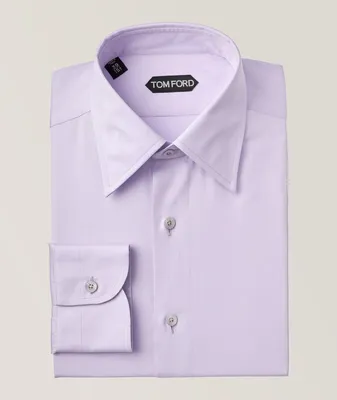 Slim-Fit Cotton-Silk Dress Shirt