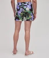 Slim Fit Orchid Pattern Swim Shorts