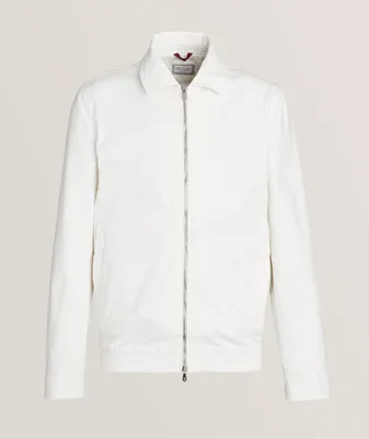 Stretch-Cotton Two-Way Zip Bomber