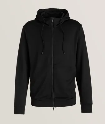 Stretch-Cotton Full-Zip Hooded Sweater