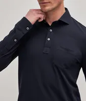 Long-Sleeve Pique Polo