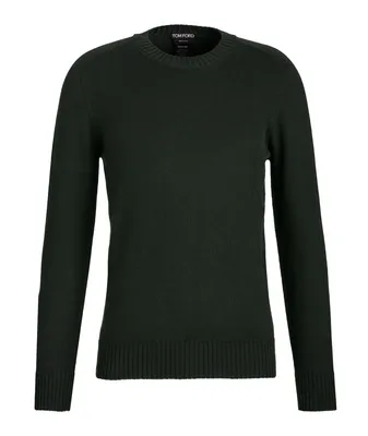 Cotton-Silk Knit Crewneck Sweater