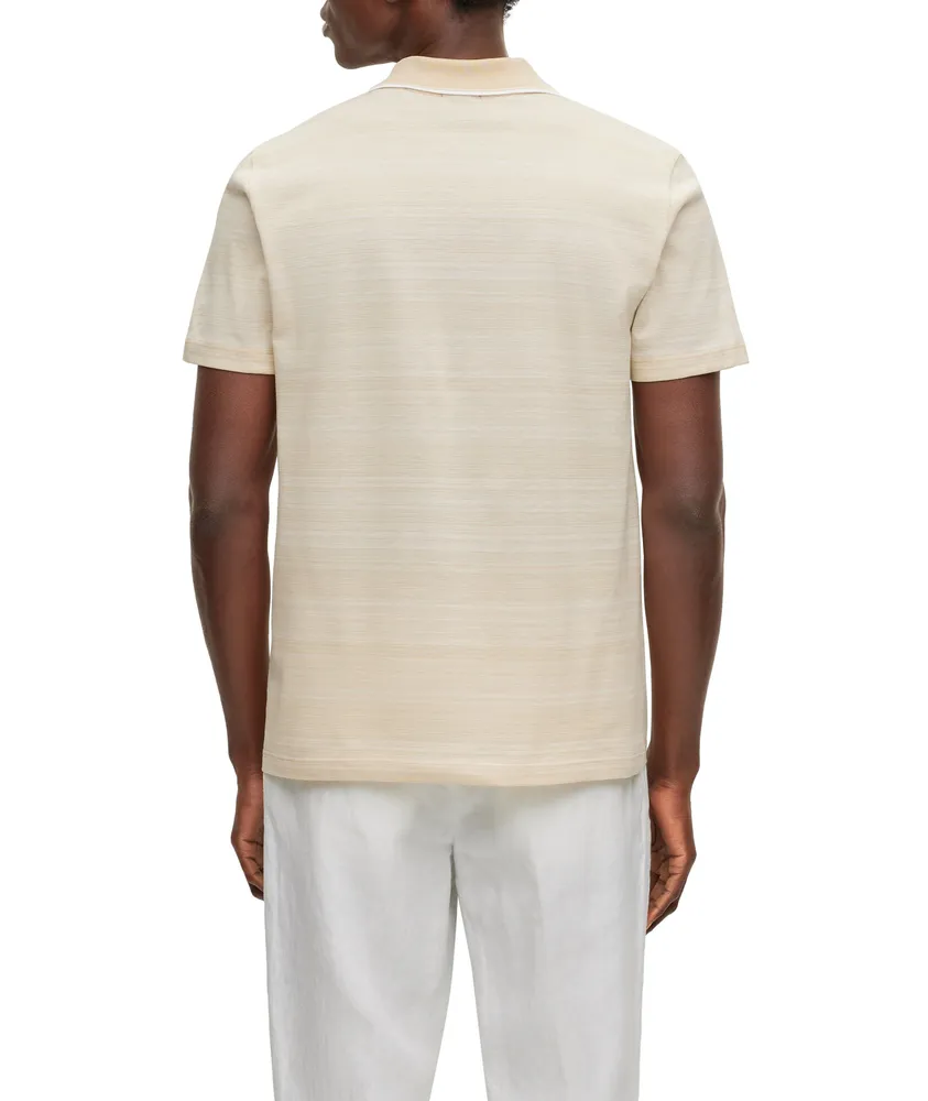 Tonal Jacquard Mercerized Cotton Polo