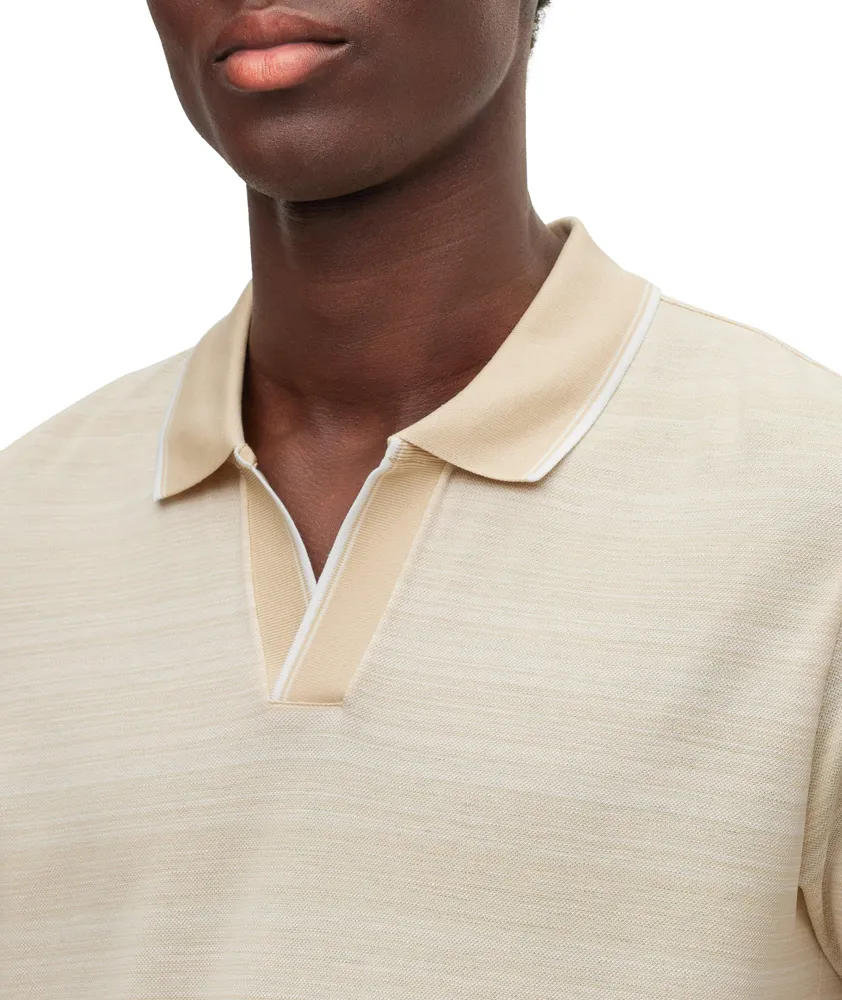 Tonal Jacquard Mercerized Cotton Polo