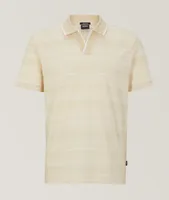 Tonal Jacquard Mercerized Cotton Polo