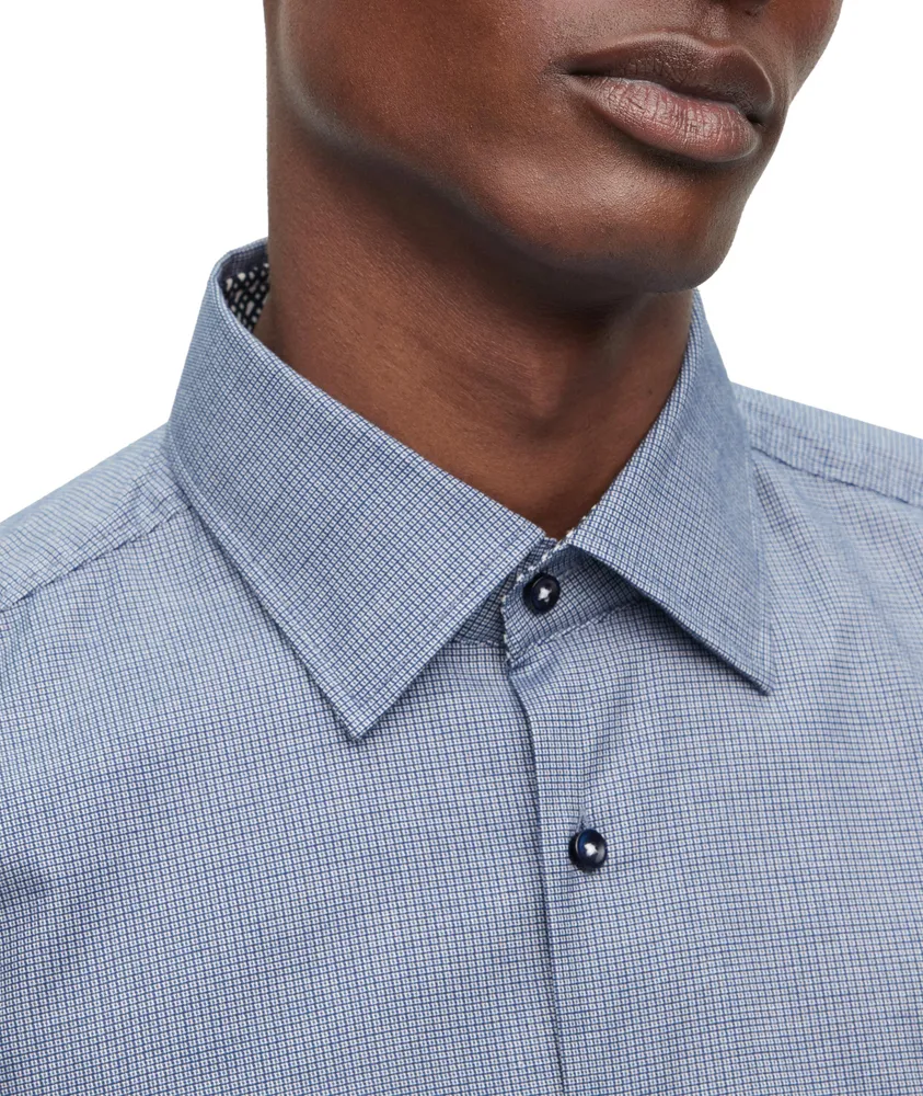 Slim-Fit Neat-Pattern Dress Shirt