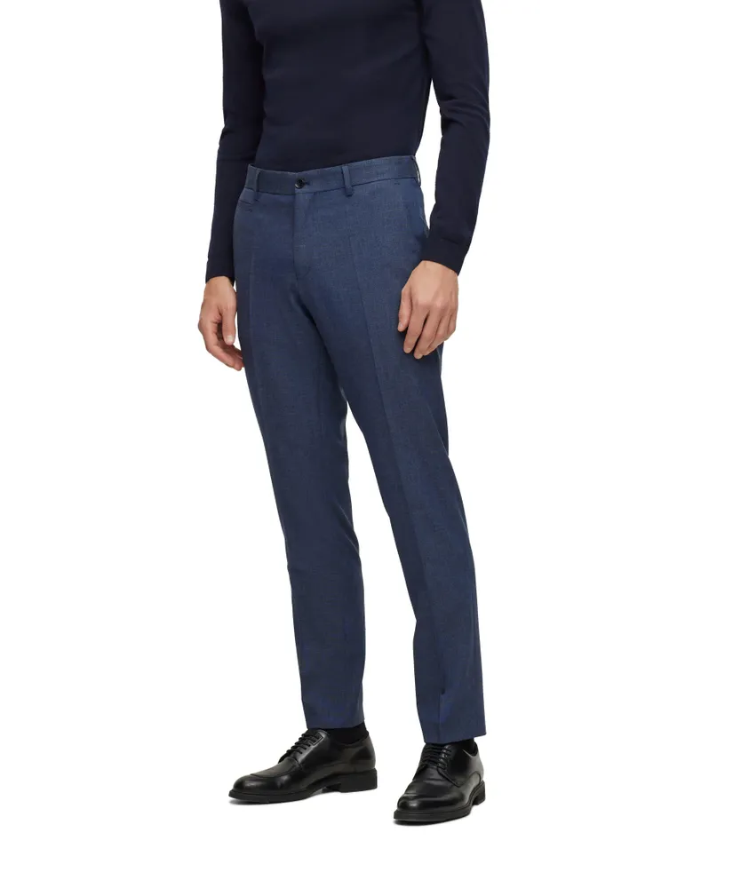 Slim-Fit Mélange Wool Blend Dress Pants