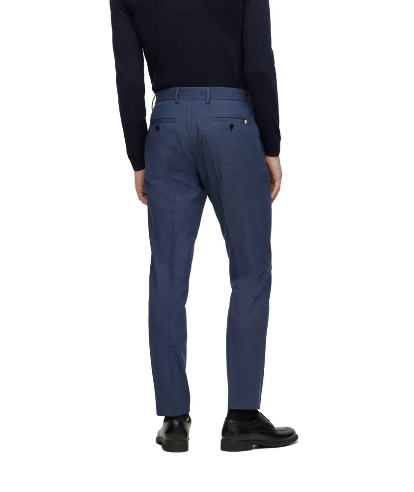 Slim-Fit Mélange Wool Blend Dress Pants