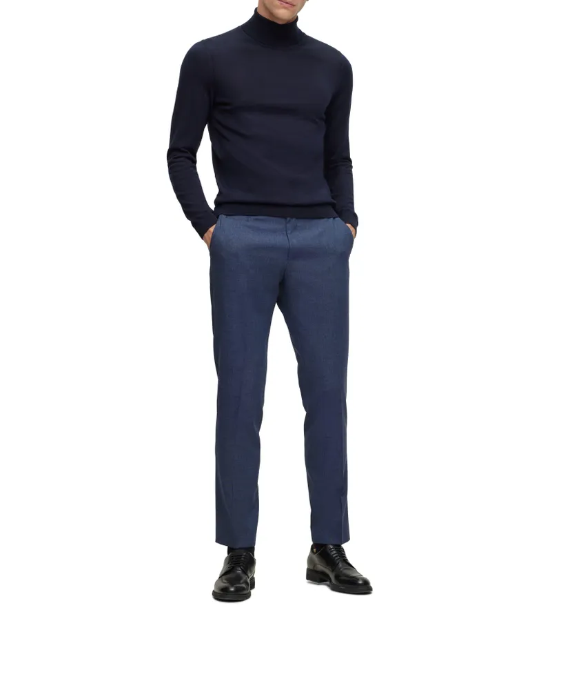 Slim-Fit Mélange Wool Blend Dress Pants