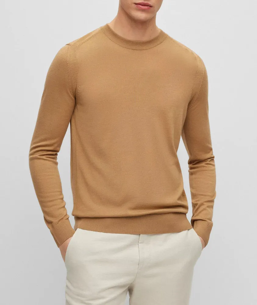 Wool, Silk & Cashmere Crew Neck Sweater