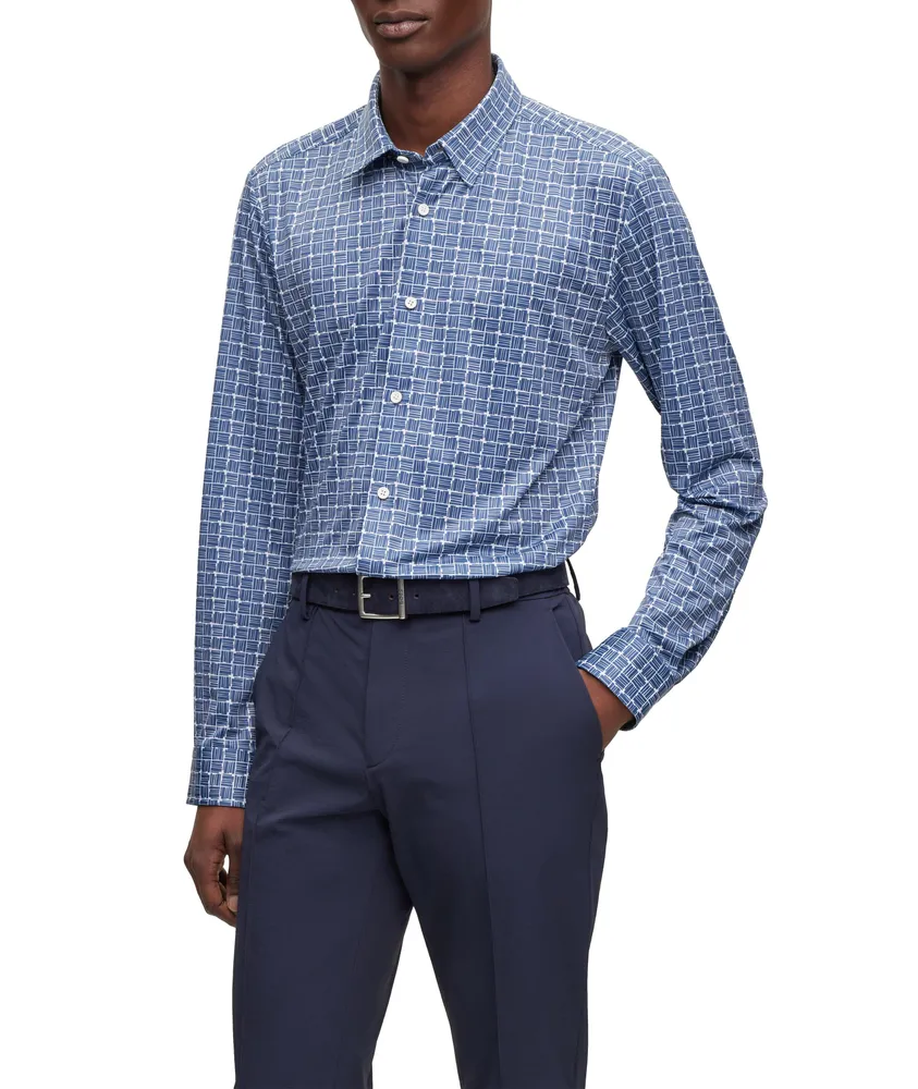 Weaved Performance-Stretch Fabric Sport Shirt