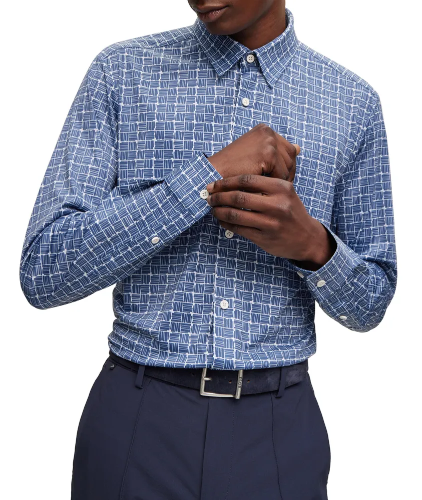 Weaved Performance-Stretch Fabric Sport Shirt