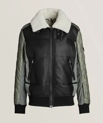 Mailo Mixed Materials Leather Ski Jacket