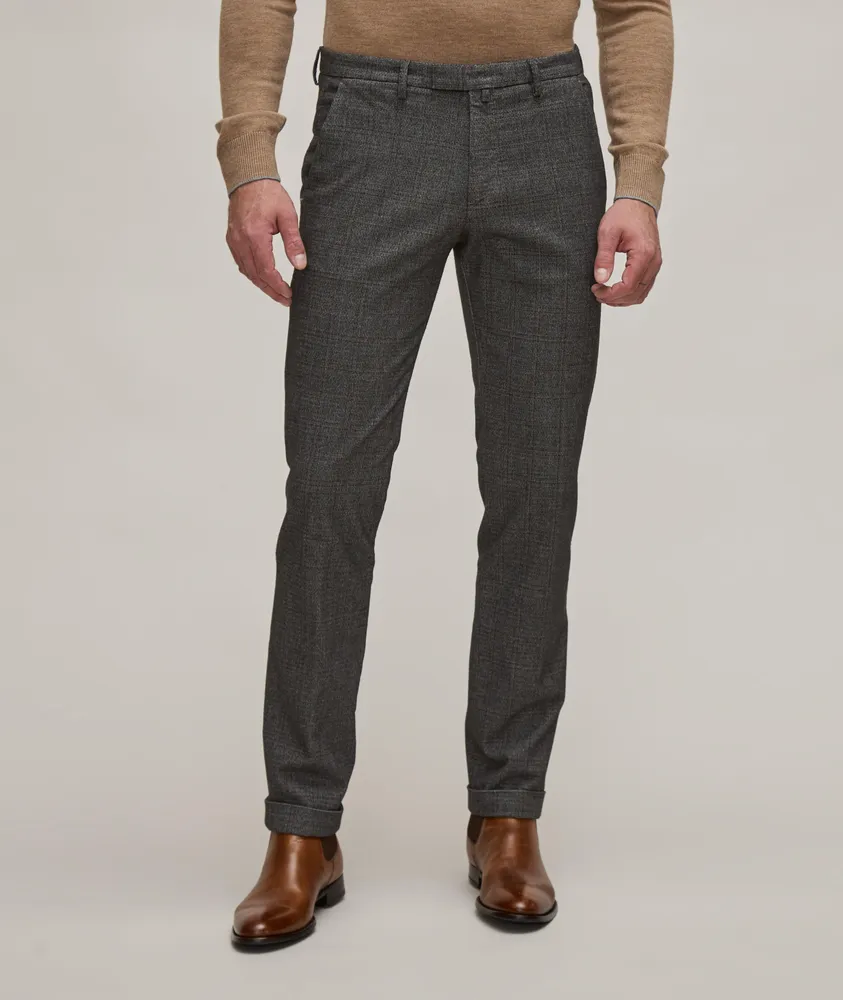 Checkered Cotton-Blend Pants