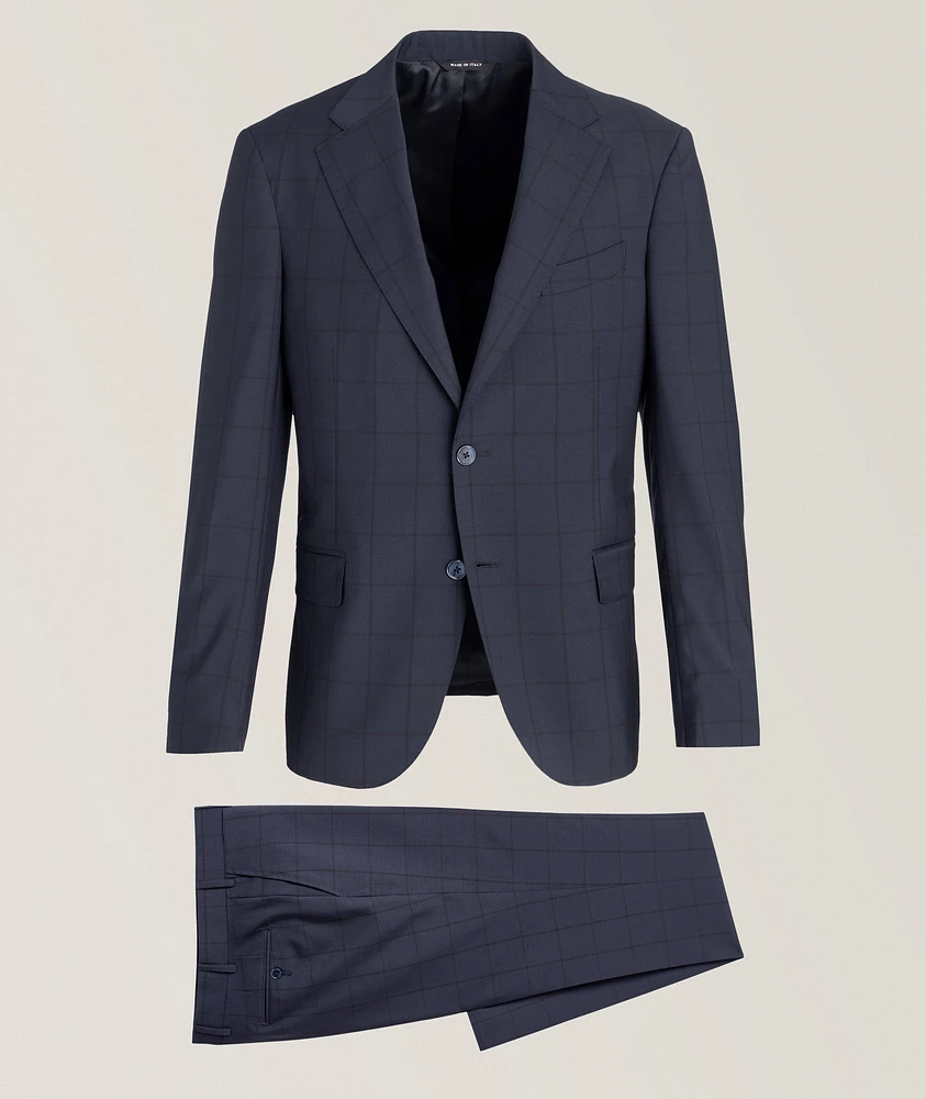 Tonal Windowpane Wool Suit