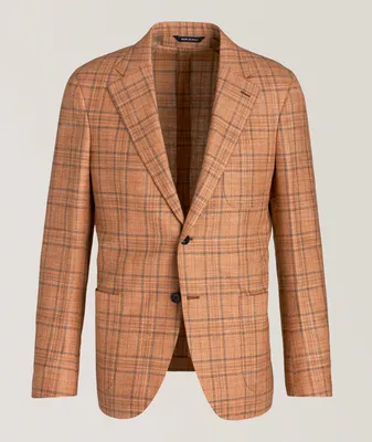 Plaid Wool, Silk & Linen Sport Jacket