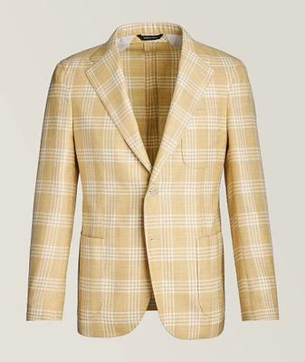 Plaid Wool, Silk & Linen Sport jacket