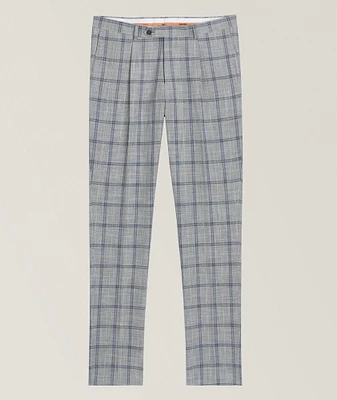 Large Windowpane Cotton-Virgin Wool Pants