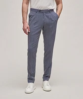 Pleated Striped Seersucker Dress Pants