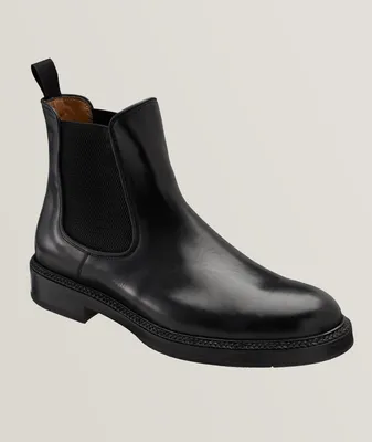 Polished Leather Chelsea Boots