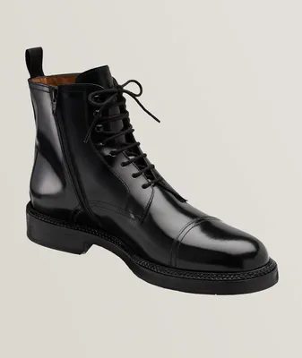 Polished Leather Cap-Toe Boots