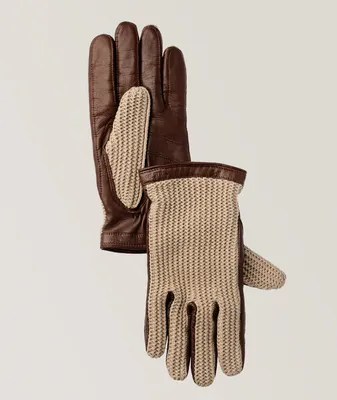 Adam Lamb Leather Crochet Gloves