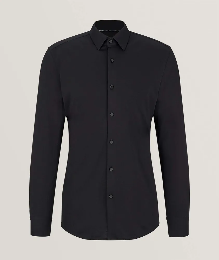 Slim-Fit Stretch-Jersey Dress Shirt